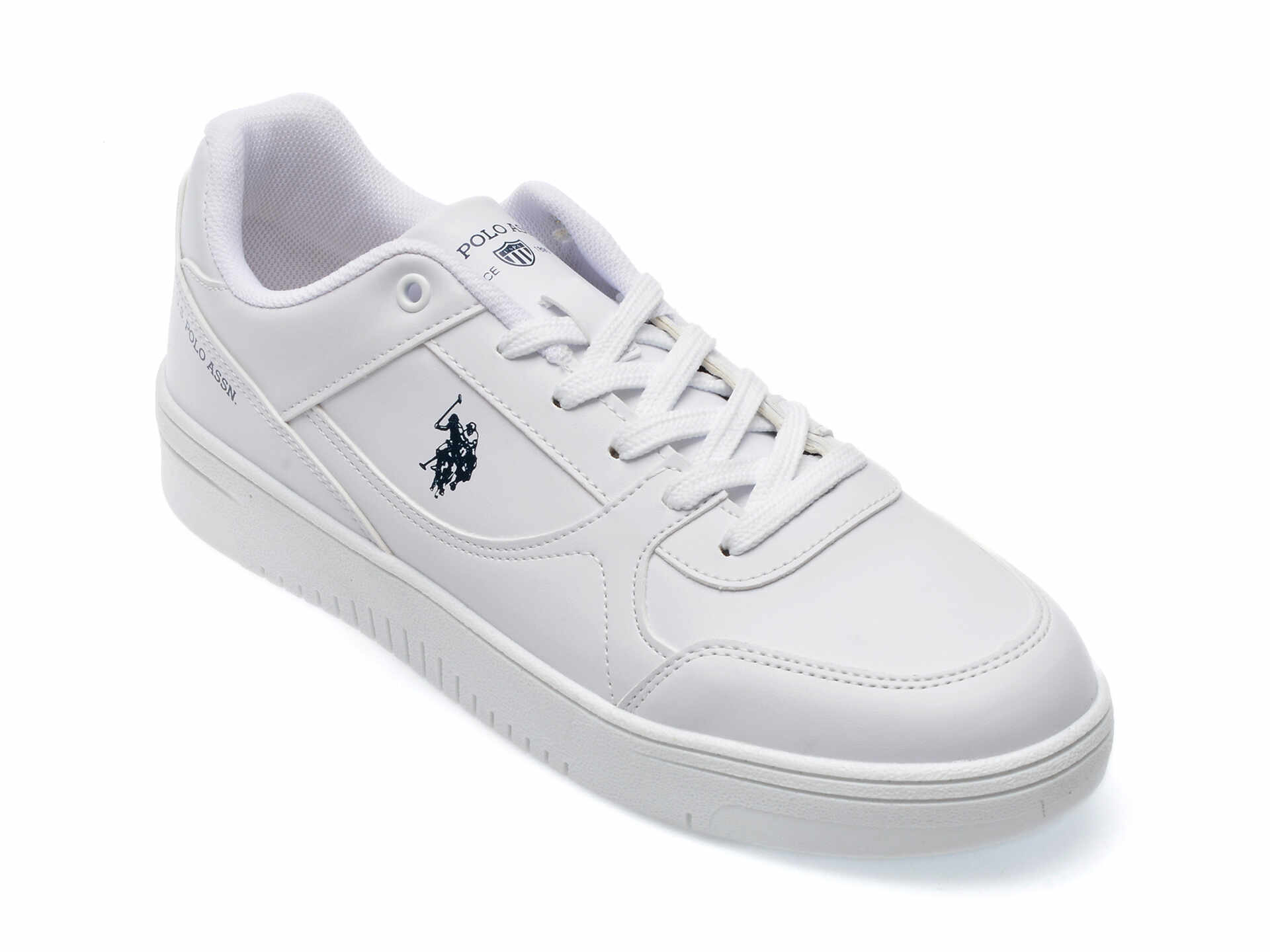Pantofi US POLO ASSN albi, LEE3FX, din piele ecologica