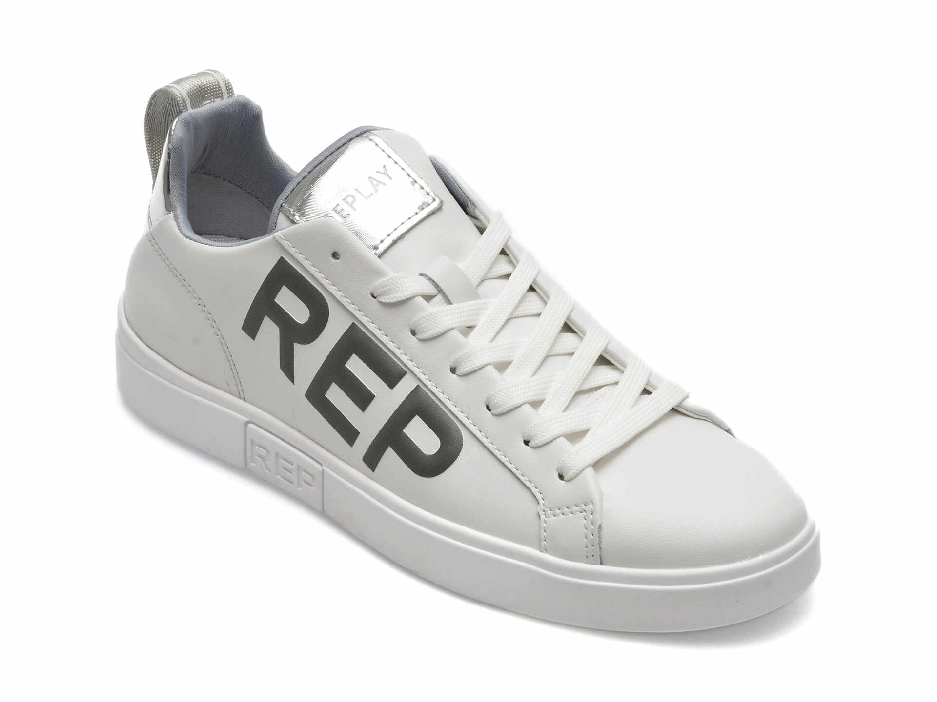 Pantofi REPLAY albi, WZ3S11L, din piele naturala