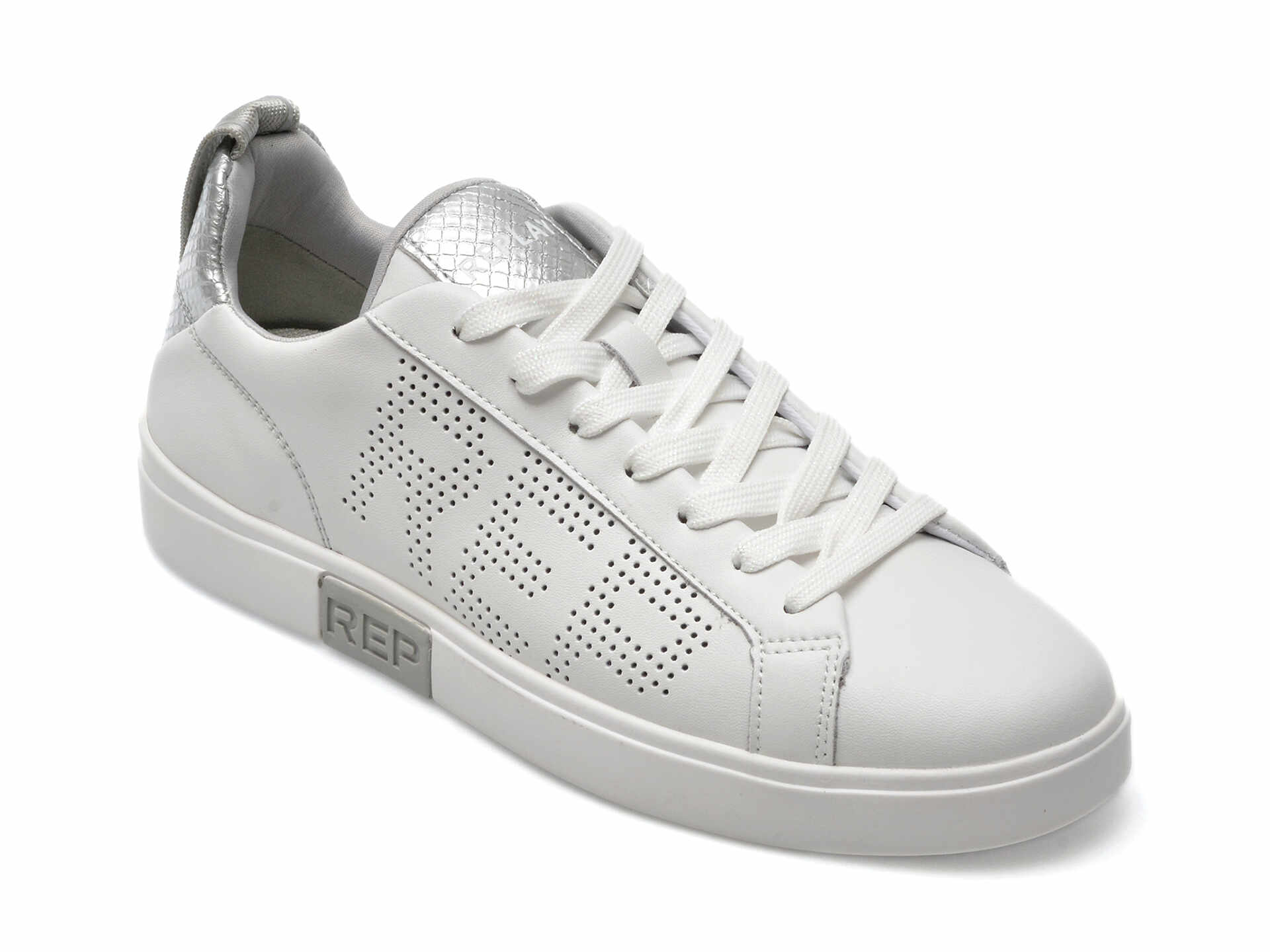 Pantofi REPLAY albi, WZ3S12L, din piele naturala