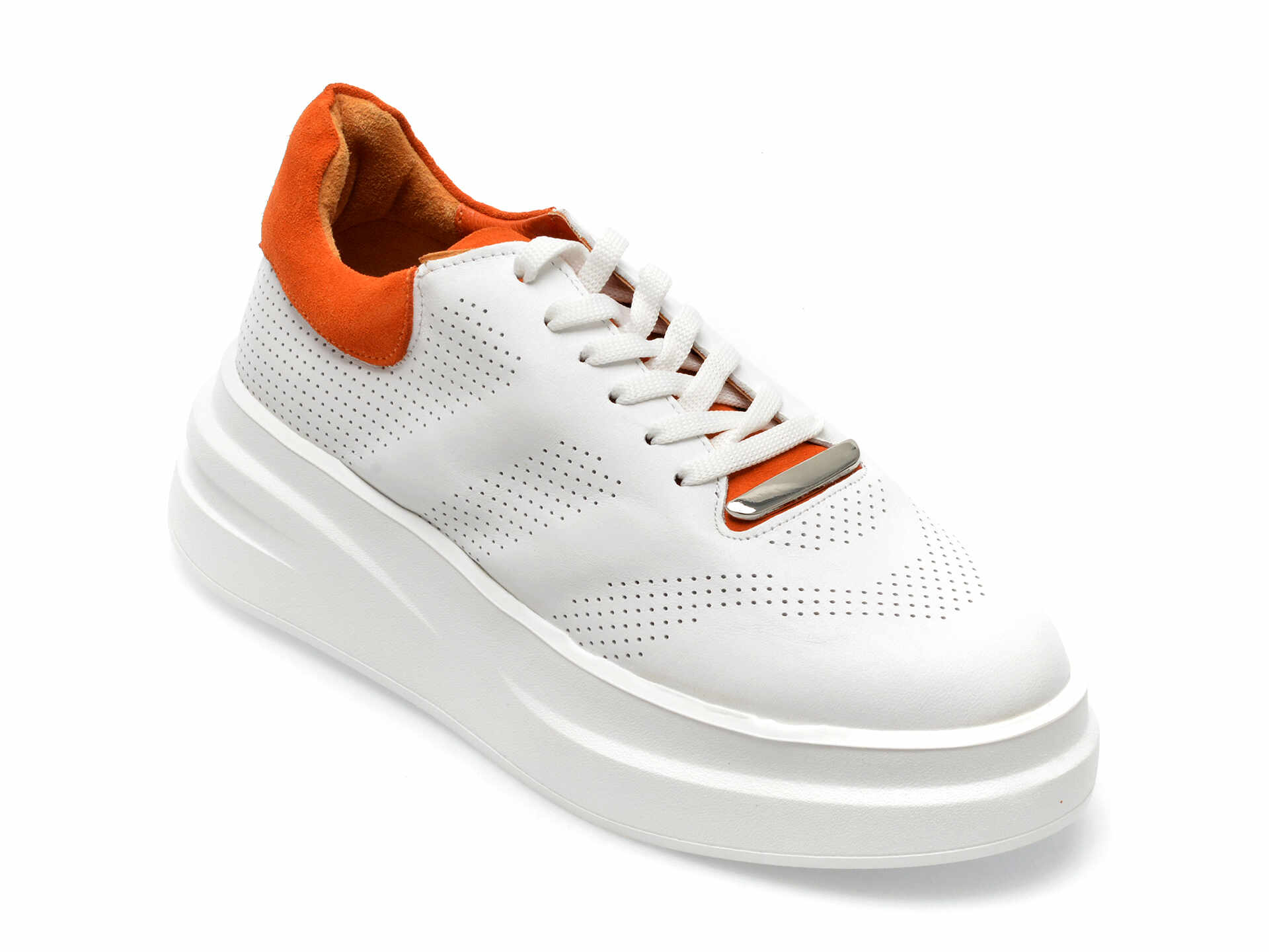 Pantofi GRYXX albi, 6505, din piele naturala