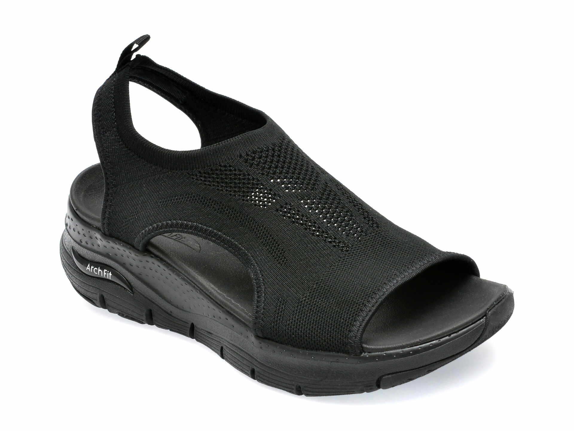 Sandale SKECHERS negre, ARCH FIT, din material textil