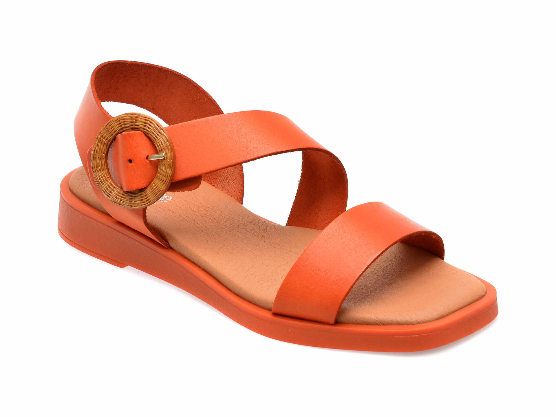 Sandale IMAGE portocalii, ANGELIN, din piele naturala
