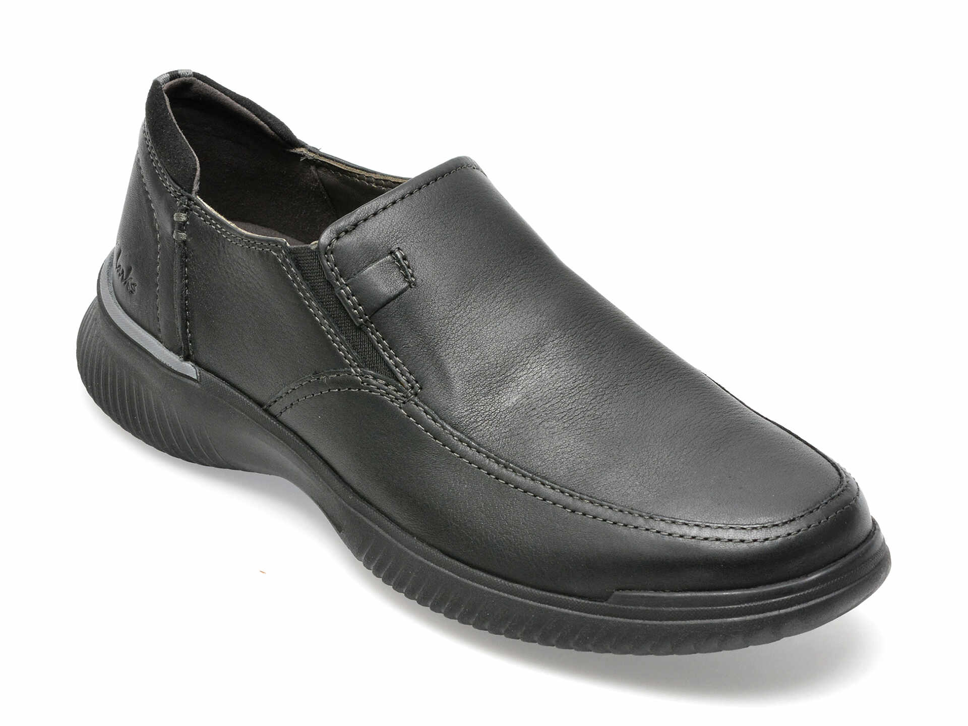 Pantofi CLARKS negri, DONAWAY STEP BLACK LEATHER 01-N , din piele naturala