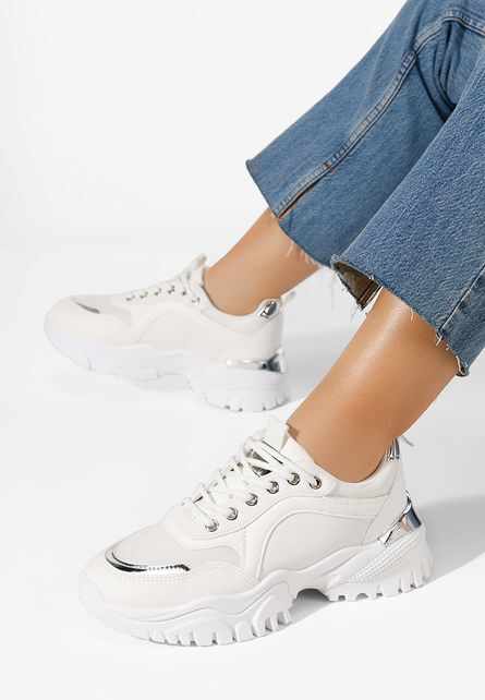 Sneakers dama Letania albi