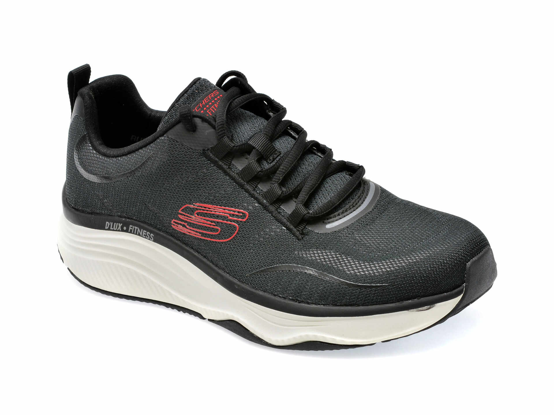 Pantofi sport SKECHERS negri, D LUX FITNESS, din material textil