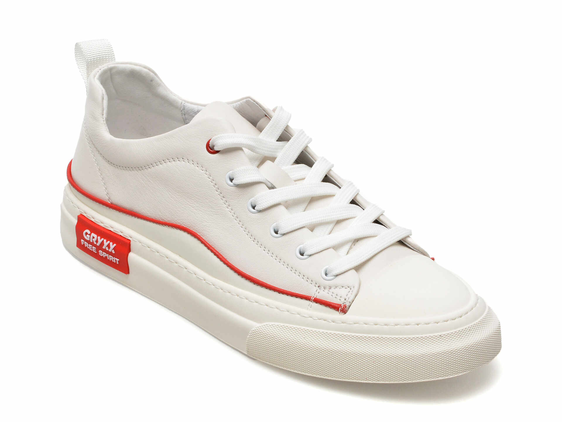 Pantofi GRYXX albi, EE22716, din piele naturala