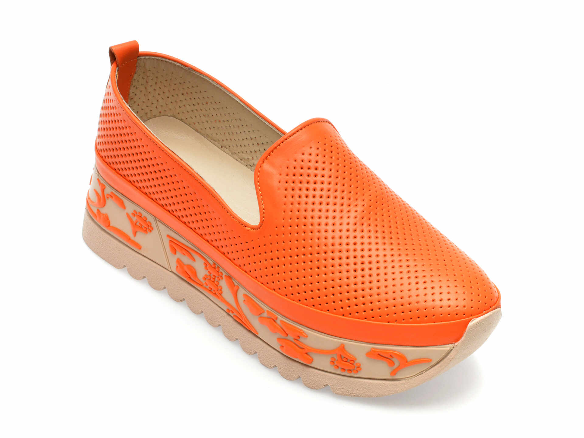 Pantofi GRYXX portocalii, 210YZ12, din piele naturala