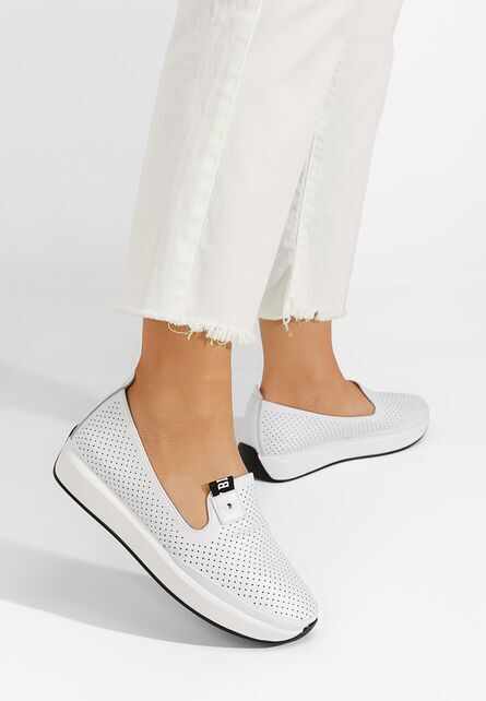 Pantofi casual dama Evadea albi