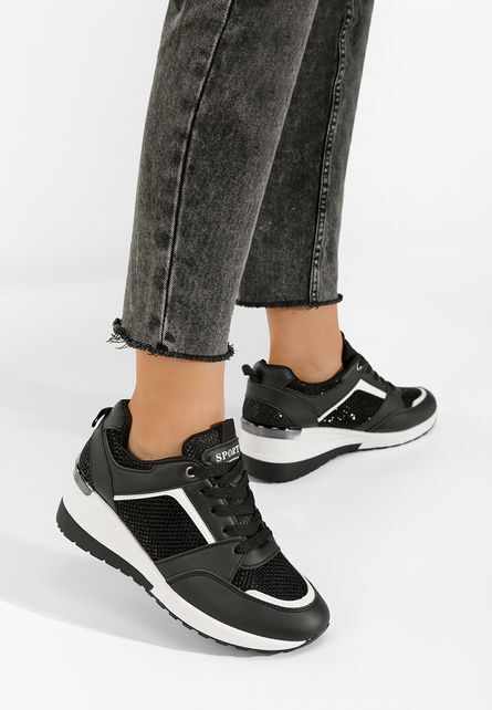 Sneakers cu platforma Saviana negri