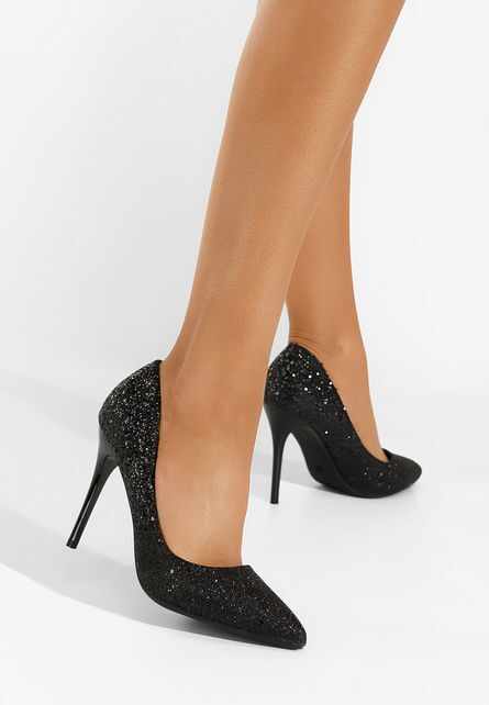 Pantofi cu toc eleganti Lela negri