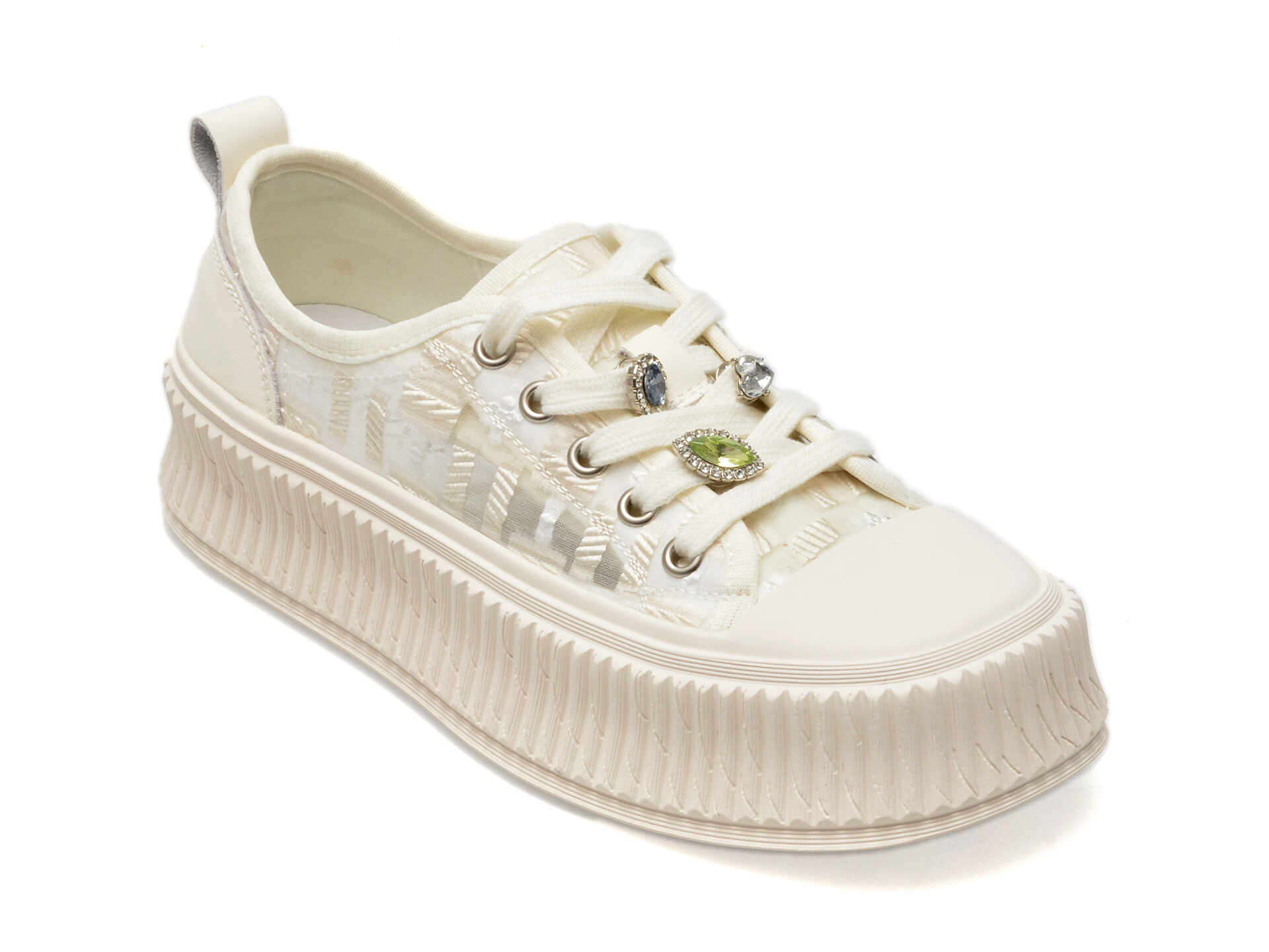 Pantofi GRYXX albi, A9309, din material textil