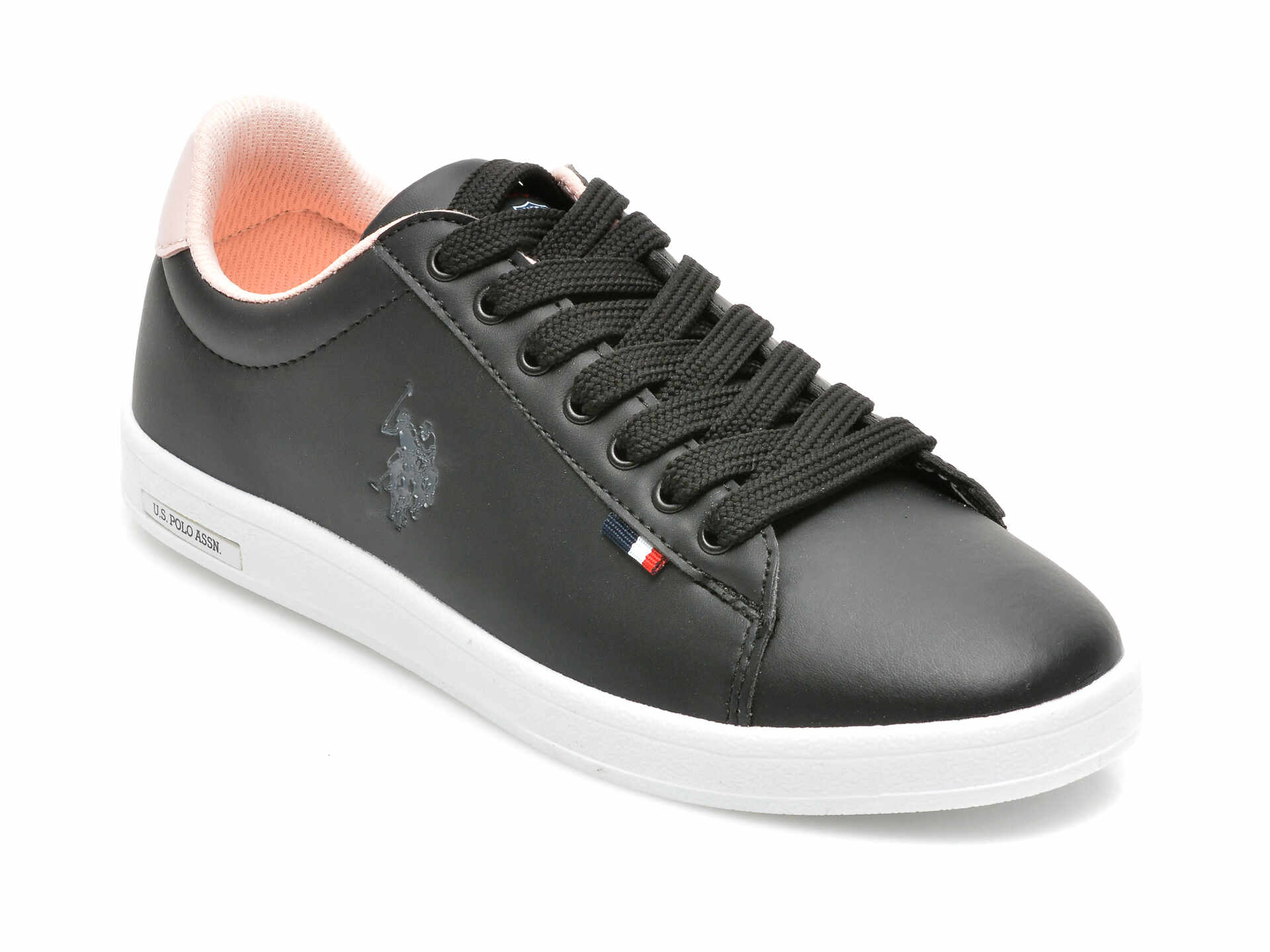 Pantofi sport US POLO ASSN negru, FRANCO WMN, din piele ecologica