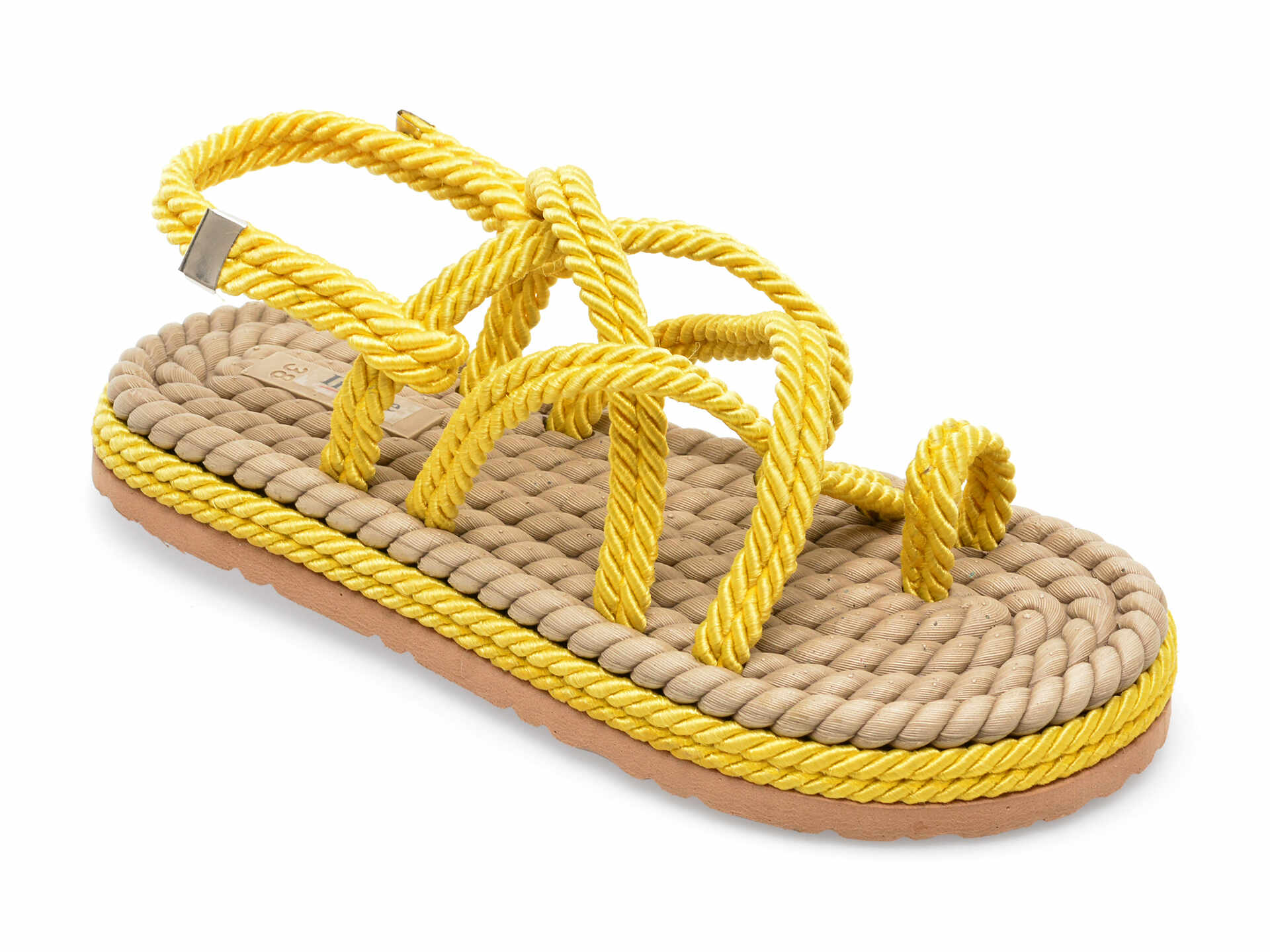 Sandale IMAGE galbene, 2022, din material textil