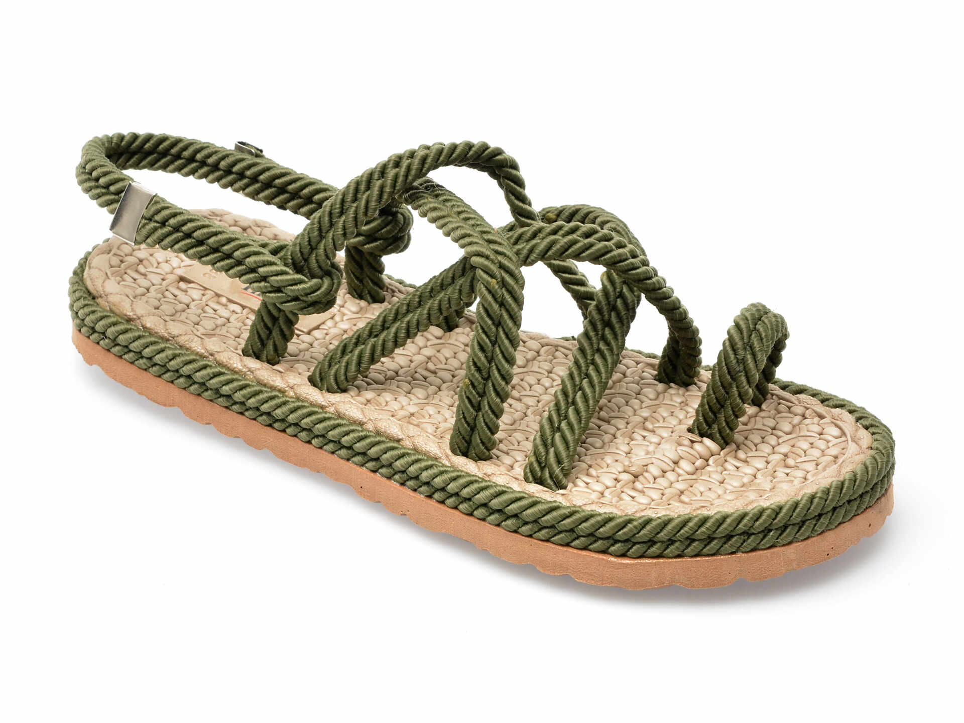 Sandale IMAGE kaki, 20221, din material textil