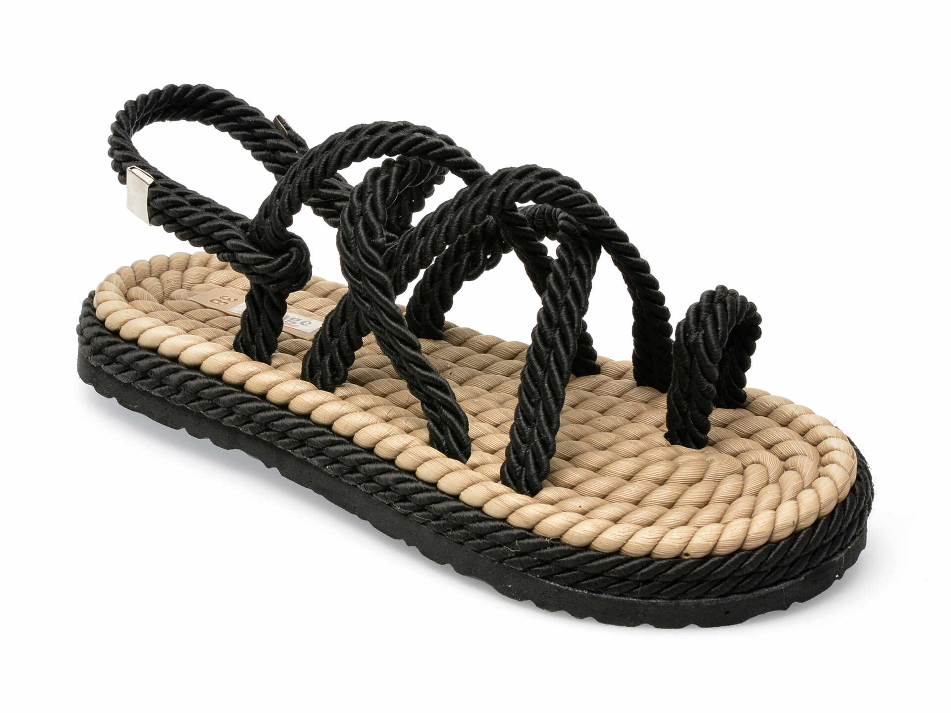 Sandale IMAGE negre, 2022, din material textil