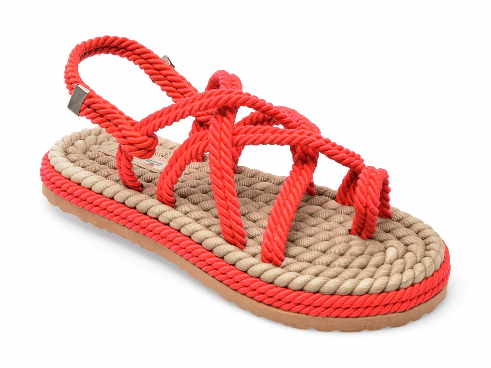 Sandale IMAGE rosii, 2022, din material textil