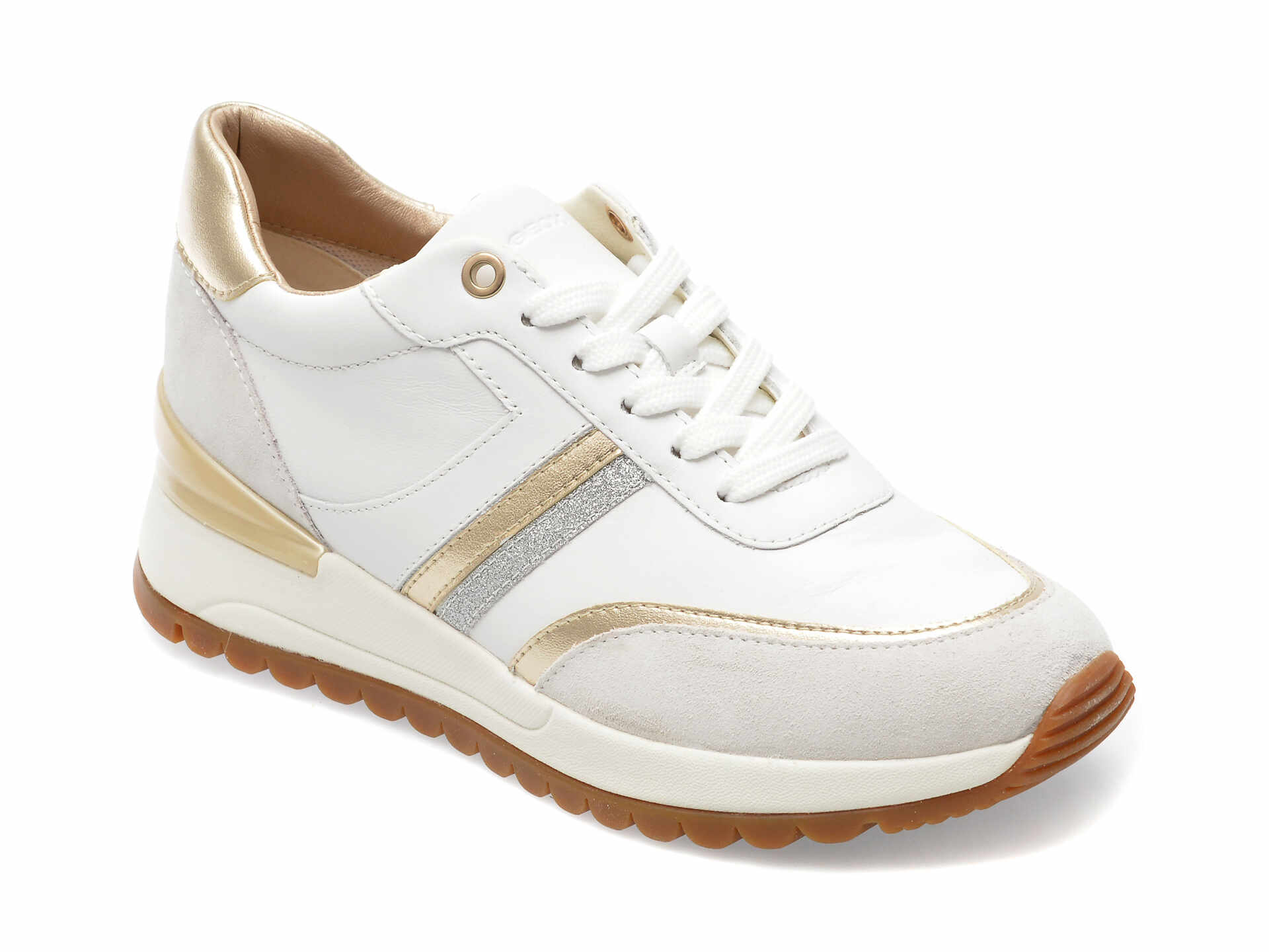 Pantofi GEOX albi, D3500A, din piele naturala