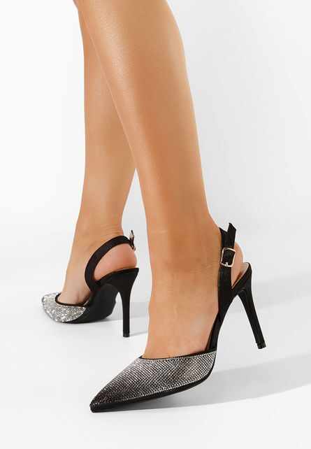 Pantofi stiletto slingback Ofeliya negri