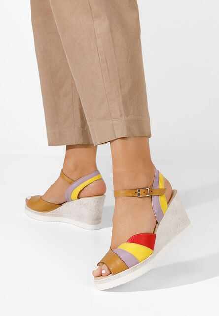Sandale cu platforma piele Irvina V4 multicolore