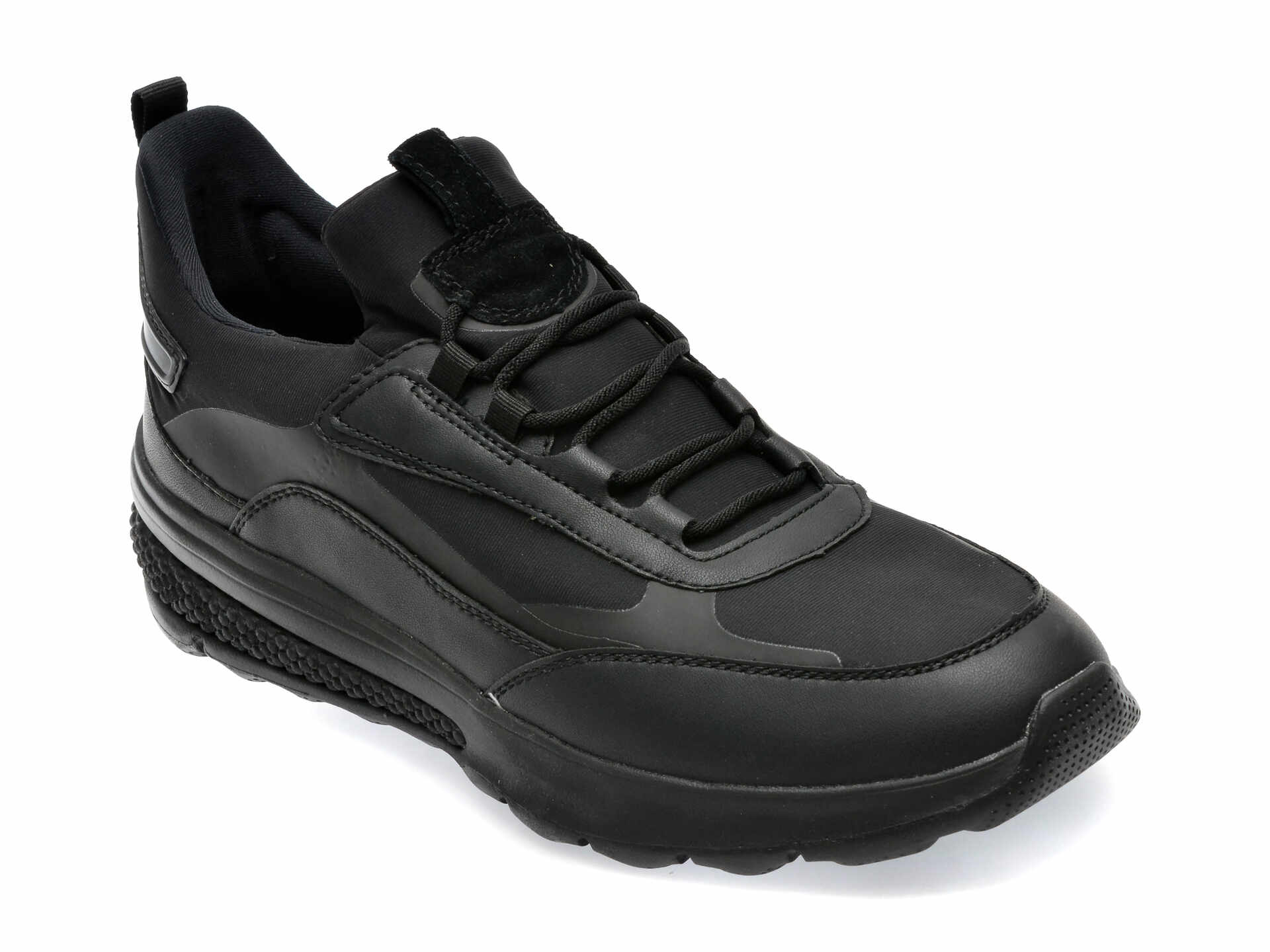 Pantofi GEOX negri, U36BAA, din material textil si piele naturala