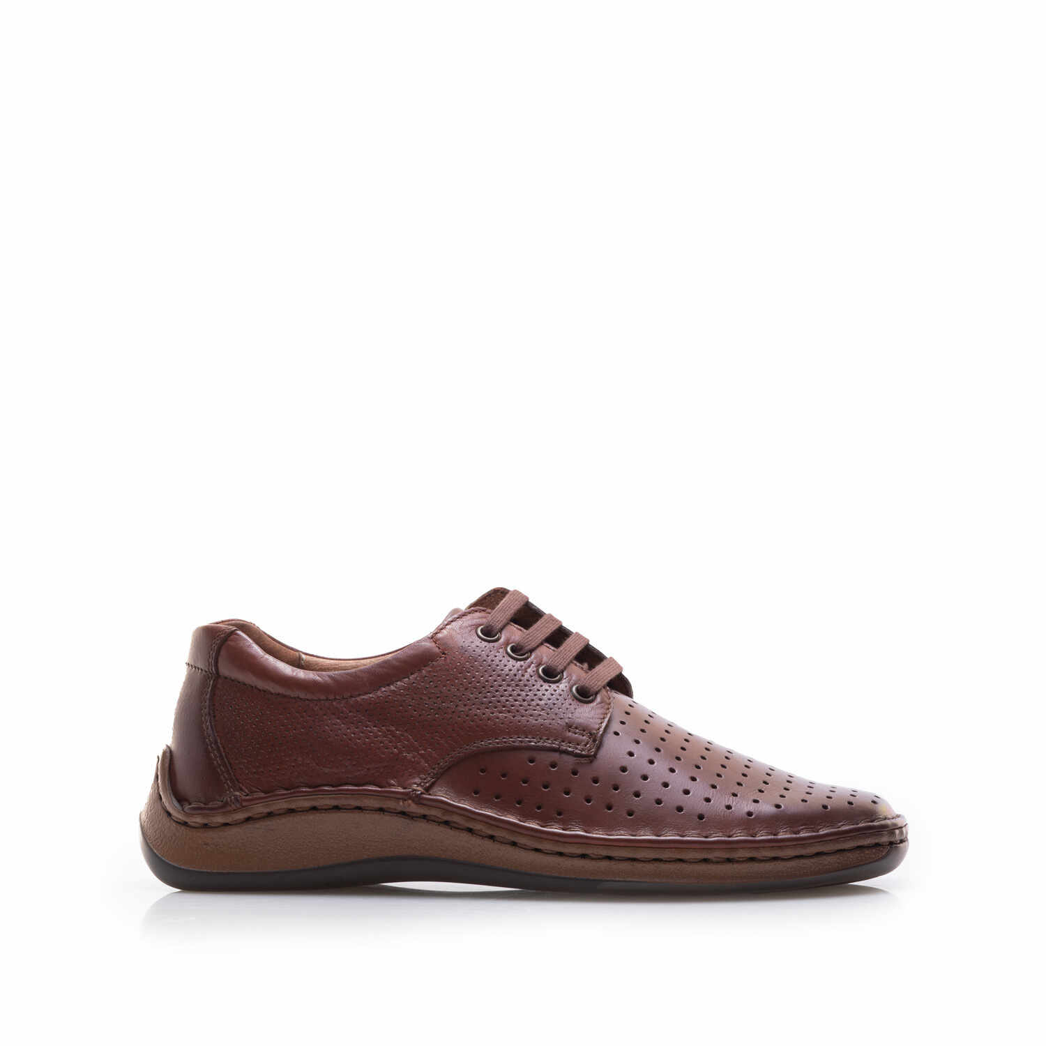 Pantofi casual barbati din piele naturala,Leofex - 594-1 Cognac Box