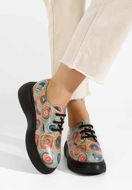 Pantofi casual dama piele Amelise multicolori