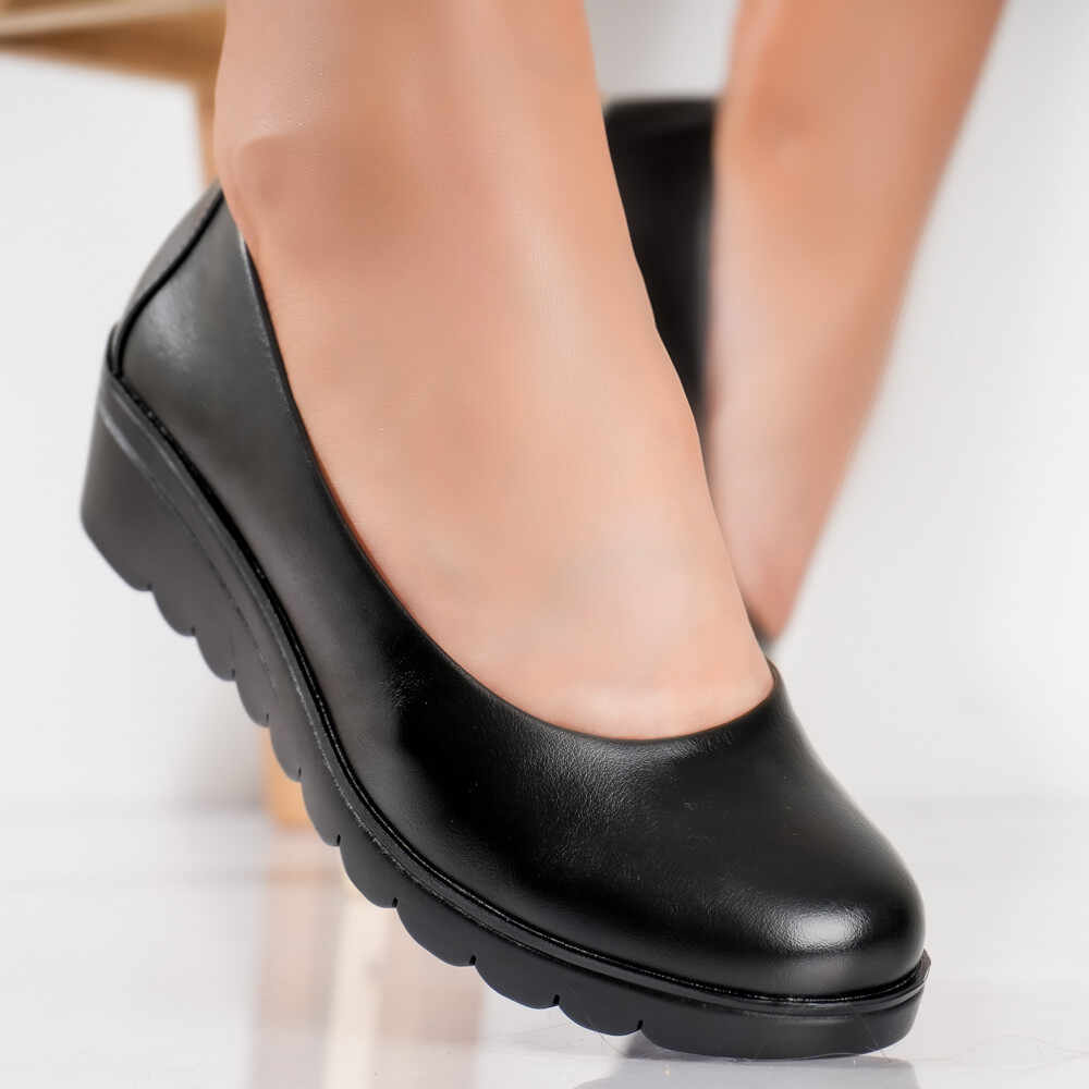 Pantofi dama casual Negri din Piele Ecologica Asira