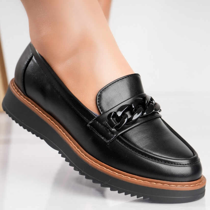 Pantofi dama casual Negri din Piele Ecologica Sahin