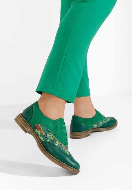 Pantofi dama brogue Emily V2 verzi