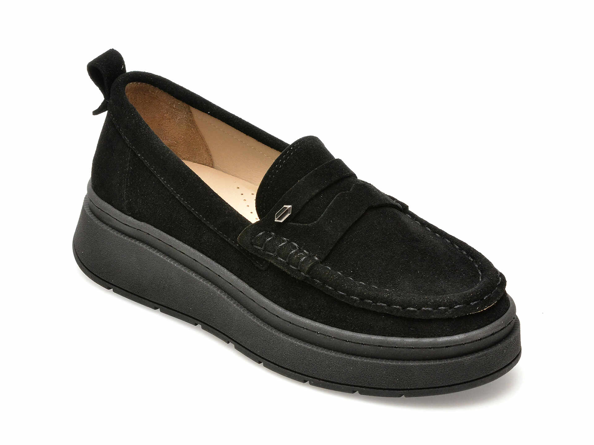 Pantofi GRYXX negri, 711A24, din piele intoarsa