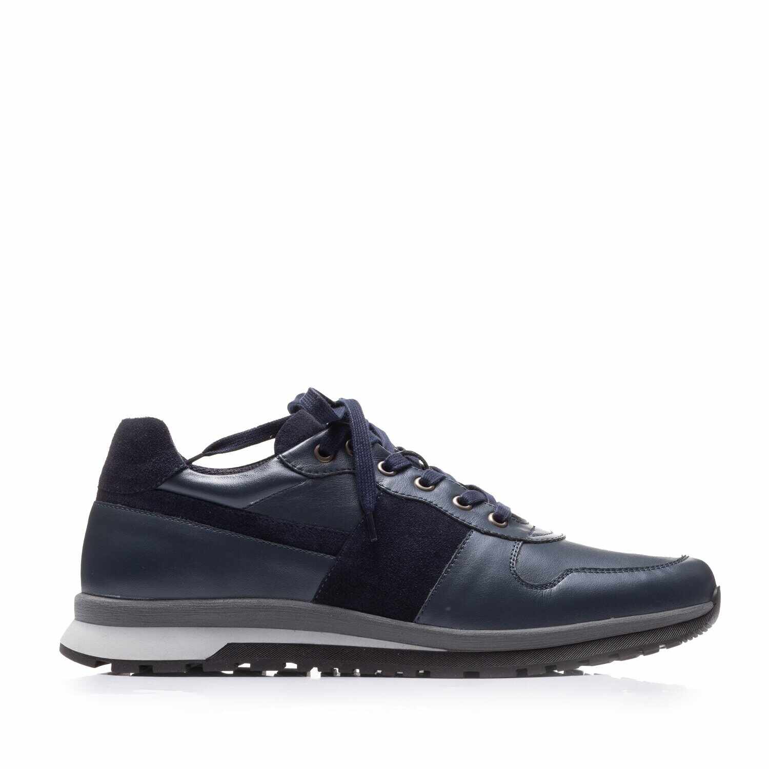 Pantofi sport bărbați din piele naturală, Leofex - Mostră 519-1 Blue Box Velur