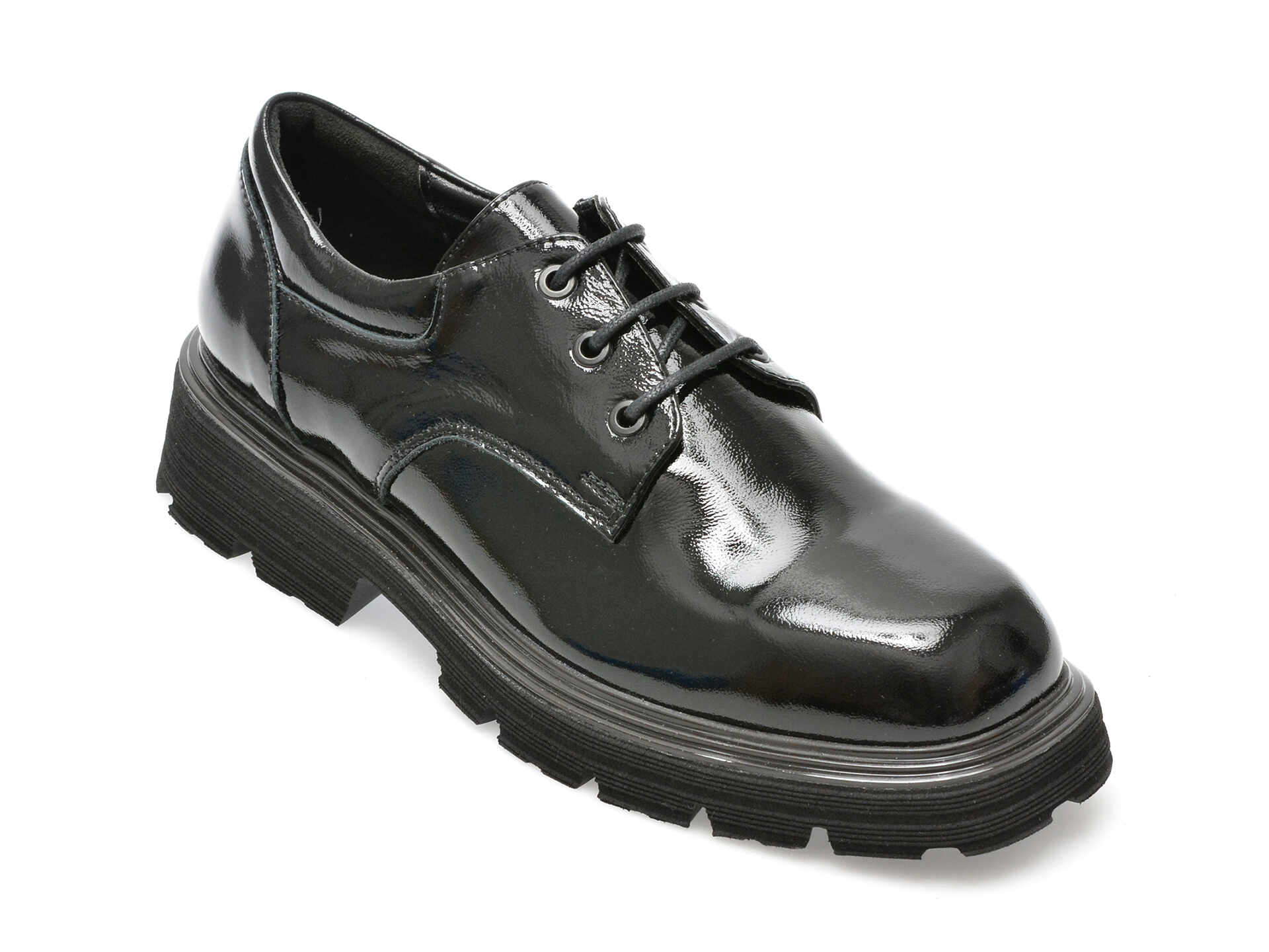 Pantofi IMAGE negri, 1581710, din piele naturala lacuita