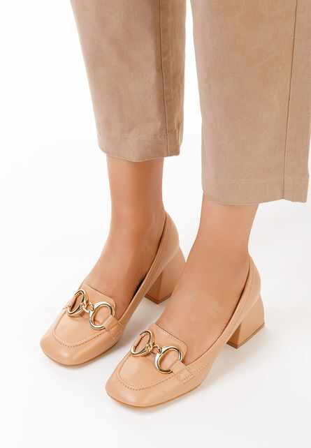 Pantofi cu toc eleganti Lidia camel