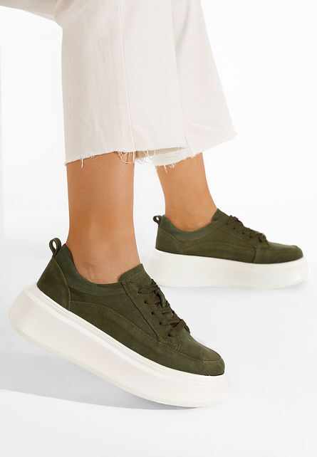 Sneakers dama cu platforma verzi Arara